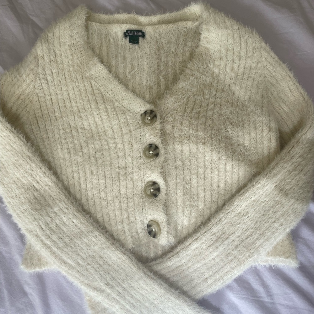 White soft button down top